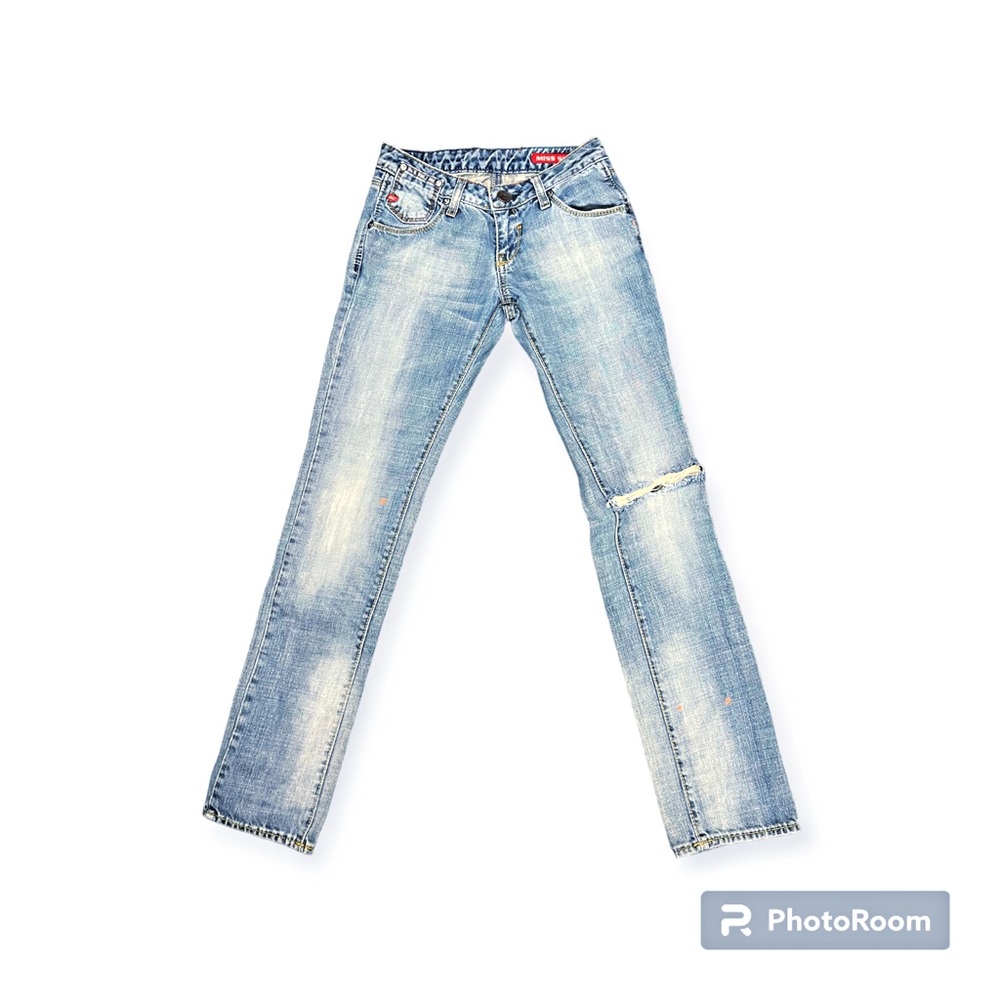 Miss Sixty Eden Style Low Rise Boot Cut Ripped Jeans - 24